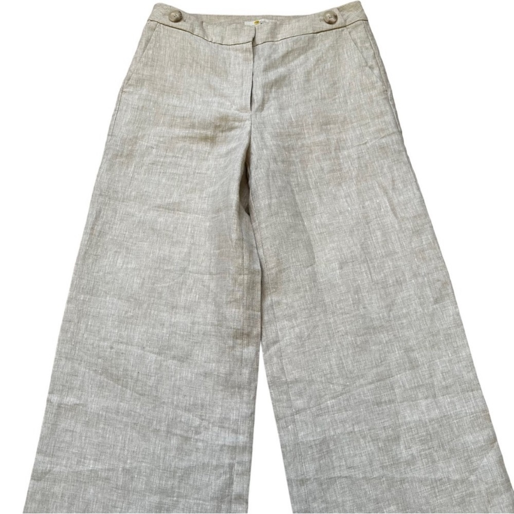 Boden Myra Wide Leg High Rise 100% Linen Pant T0109 UK 10R US 6R boho chic flowy